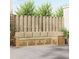 Vidaxl Conjunto De Sofás Para Exterior 6 Pcs Branco E Bege