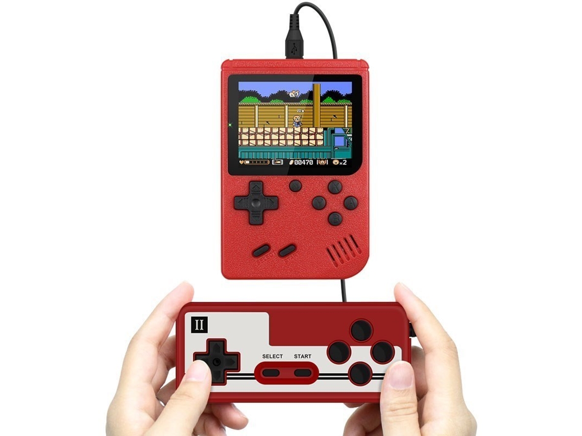 Console de jogos portátil retrô com 400 jogos clássicos de FC, tela de 3 polegadas, vermelho, Brilvibera