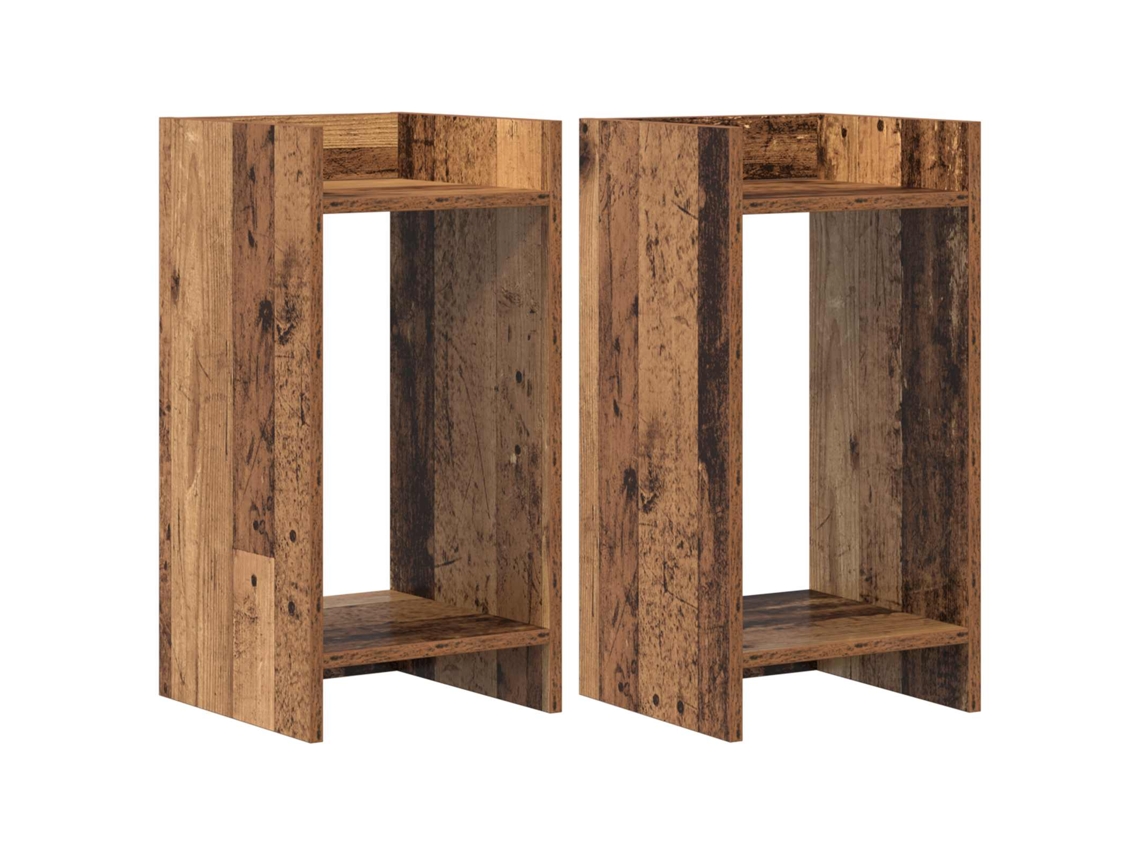 Conjunto 2 Suporte Para Plantas Vidaxl Castanho Derivados De Madeira (30 X 30 X 60 Cm)