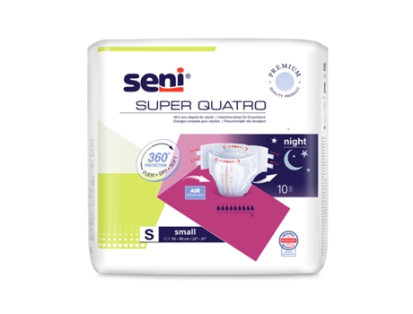 Fraldas Super Seni Quatro 10 Unidades Fraldas Anatômicas, Confortáveis E Eficazes Para Incontinência Urinária. Proteja Se Com Super Seni Quatro! Tzmo