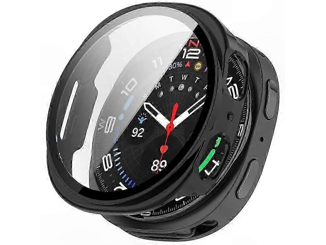 Capa Protetora De Policarbonato Com Vidro Temperado Para Smartwatch De 44 Mm.