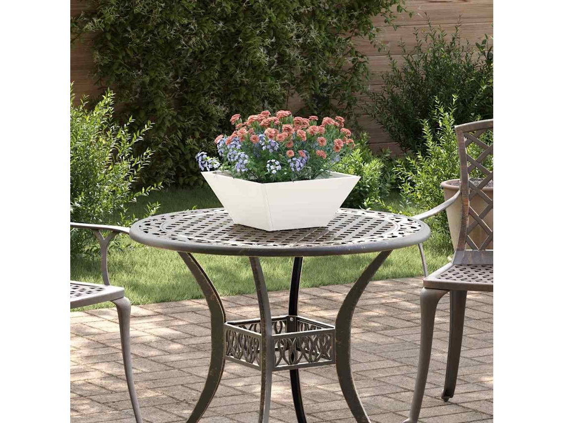 Vidaxl Vaso De Jardim 5 Unid. Branco 35 X 35 X 15 Cm