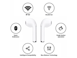 Aetheria fones de Ouvido I7s True Wireless Stereo Bt 5.0 com Cancelamento de Ruído e Estojo de Carregamento