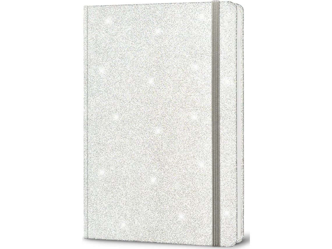 Caderno De Capa Dura A5, Tamanho 8,3 X 5, 7 Polegadas, Com 160 Páginas Pautadas, Acabamento Com Glitter Que Não Descasca, Adolescentes