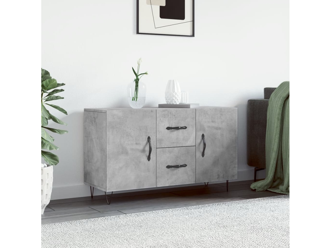 Vidaxl Aparador 100x36x60 Cm Derivados De Madeira Cinzento Cimento