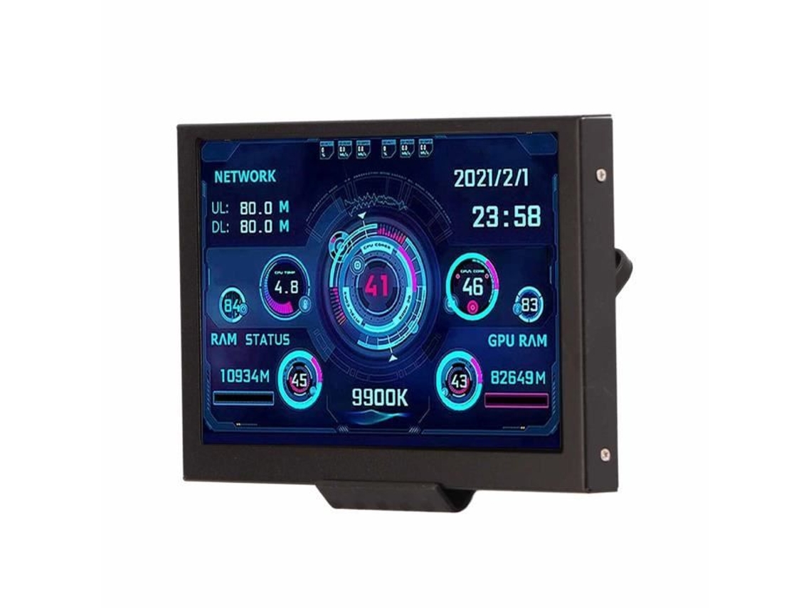 Monitor Da Cpu Do Computador HURRISE Monitor de Temperatura Do Computador Tela Ips de 5 Polegadas Tema Múltiplo Conexão Usb C Cpu Do Pc