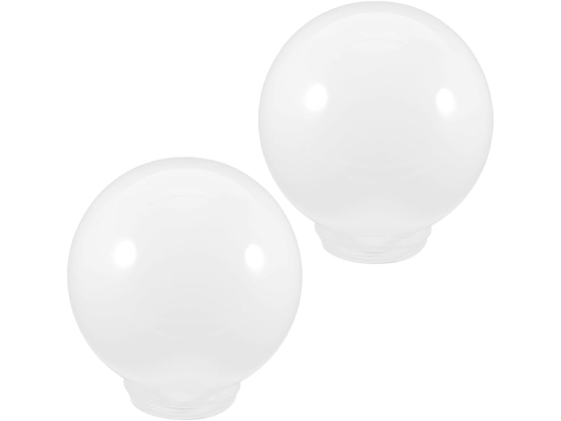 Conjunto De 2 Esferas De Acrílico Branco Leitoso, Fáceis De Remover, Práticas E Elegantes Para Luminárias.