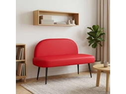 Vidaxl Banco Estofado Com Encosto Vermelho 110 X 60 X 76 Cm