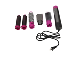 2026 set de Secador de Cabelo 5 em 1 Escova Quente Vermelho Rosa para Alisamento e Penteado Elétrico