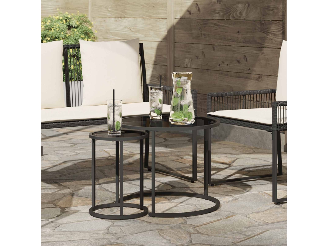 Vidaxl Conjunto De Mesas De Café 2 Unid. 55 X 55 X 45 Cm Aço