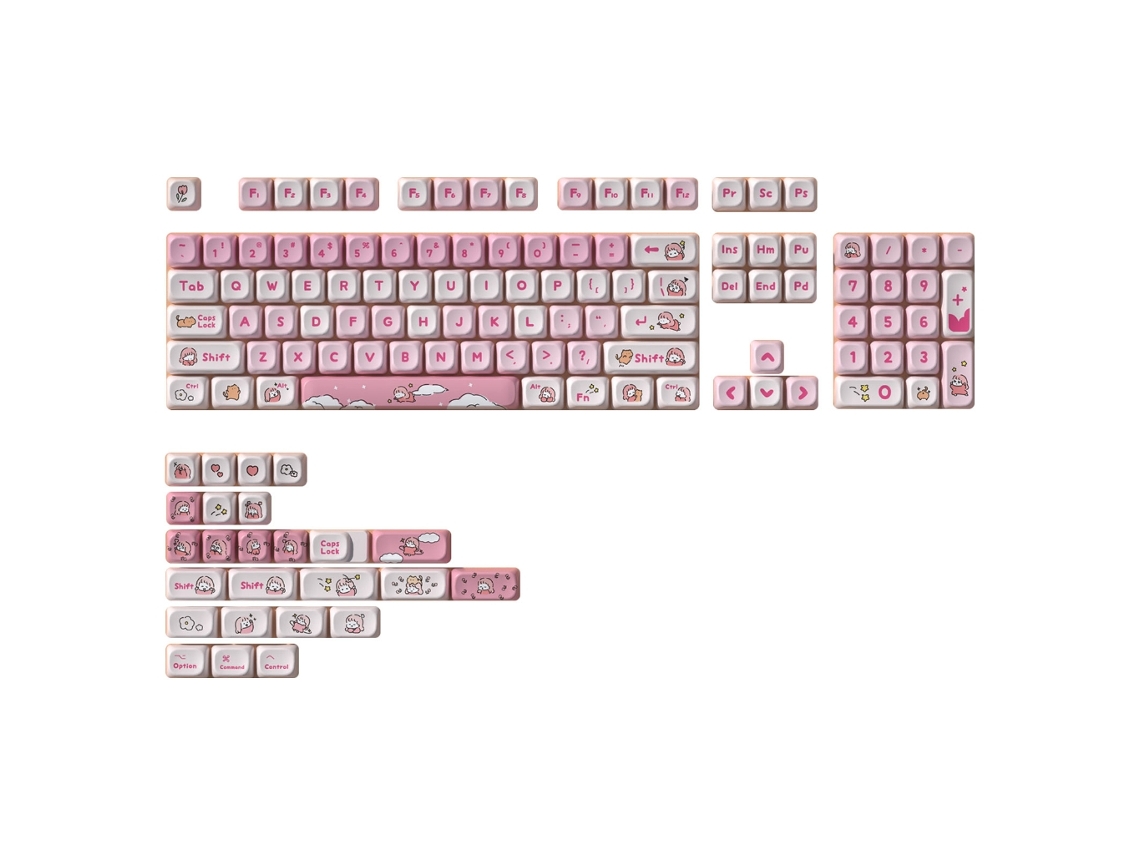 Conjunto De Teclas De Teclado Com Tema Preguiçoso Para Teclados Mecânicos 61/87/104/108 Slowmoose