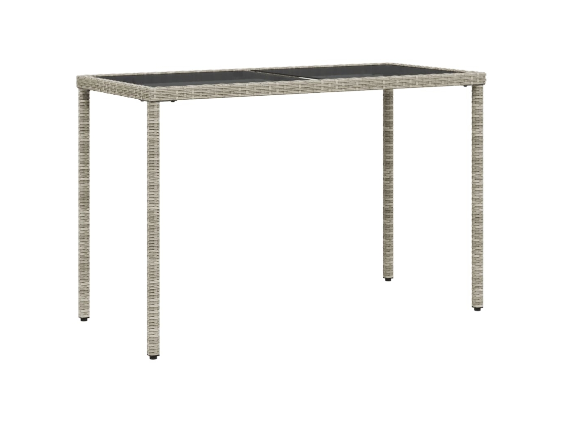 Mesa de jardim com tampo de vidro MAISON EXCLUSIVE Vime Pe Cinza Claro (115x54x74 cm)