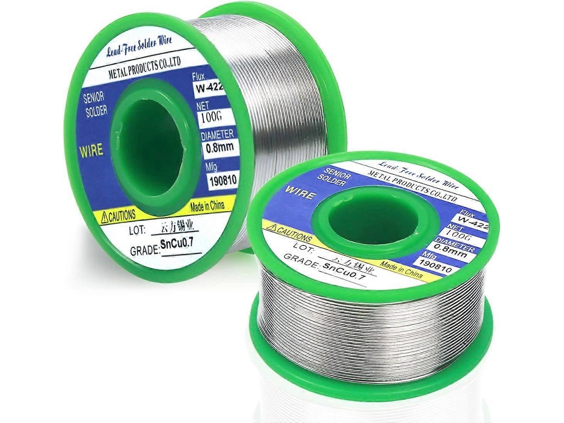 Hilo de Soldadura Sem Chumbo, 200g, 0,8mm, Sn99,3 Cu0,7, Núcleo de Colofónia, para Reparações Eletrônicas | S/MARCA