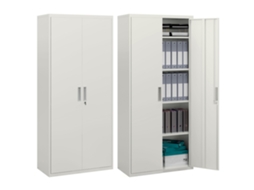 Armário Com 5 Níveis, Presença Elegante, Branco, Para Escritório, Aço, Visual Sofisticado, Prateleiras Internas, Alta Durabilidade