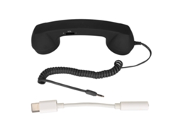 Telefone Retro Celular Com Conexão Usb C E Soquete 3.5mm, Preto Luz Dourada