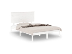 Cama Sem Colchão em Madeira de Pinho Maciça Branco MAISON EXCLUSIVE (120x200 cm)