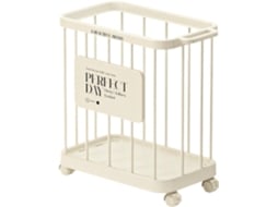 Cesto de Roupa Suja com Rodinhas Cesto Organizador Móvel para Roupas Essencial para Casa e Closet Branco ESSÊNCIACASA