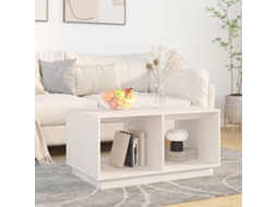 Vidaxl Mesa De Centro 80x50x40 Cm Madeira De Pinho Maciça Branco