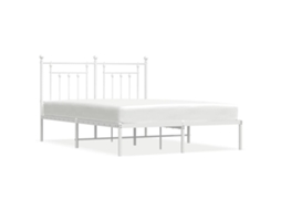 Estrutura de Cama com Cabeceira Metal Branco MAISON EXCLUSIVE 140x190 cm