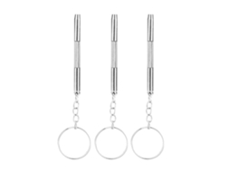 3pcs Chave de Fenda Dupla Mini para Relógio e Óculos com Porta chaves Aço de Ferramenta