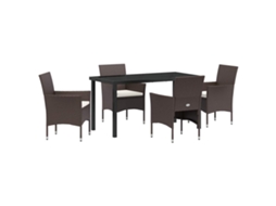 Maison Exclusive - Conjunto De Jantar Para Jardim 5 Pcs Castanho Vime Pe
