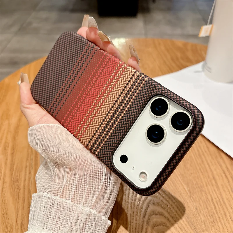 Capa De Celular Elegante Em Fibra De Carbono Com Revestimento Magnético Invisível E Proteção Fosca Contra Quedas (iphone 12 Pro).
