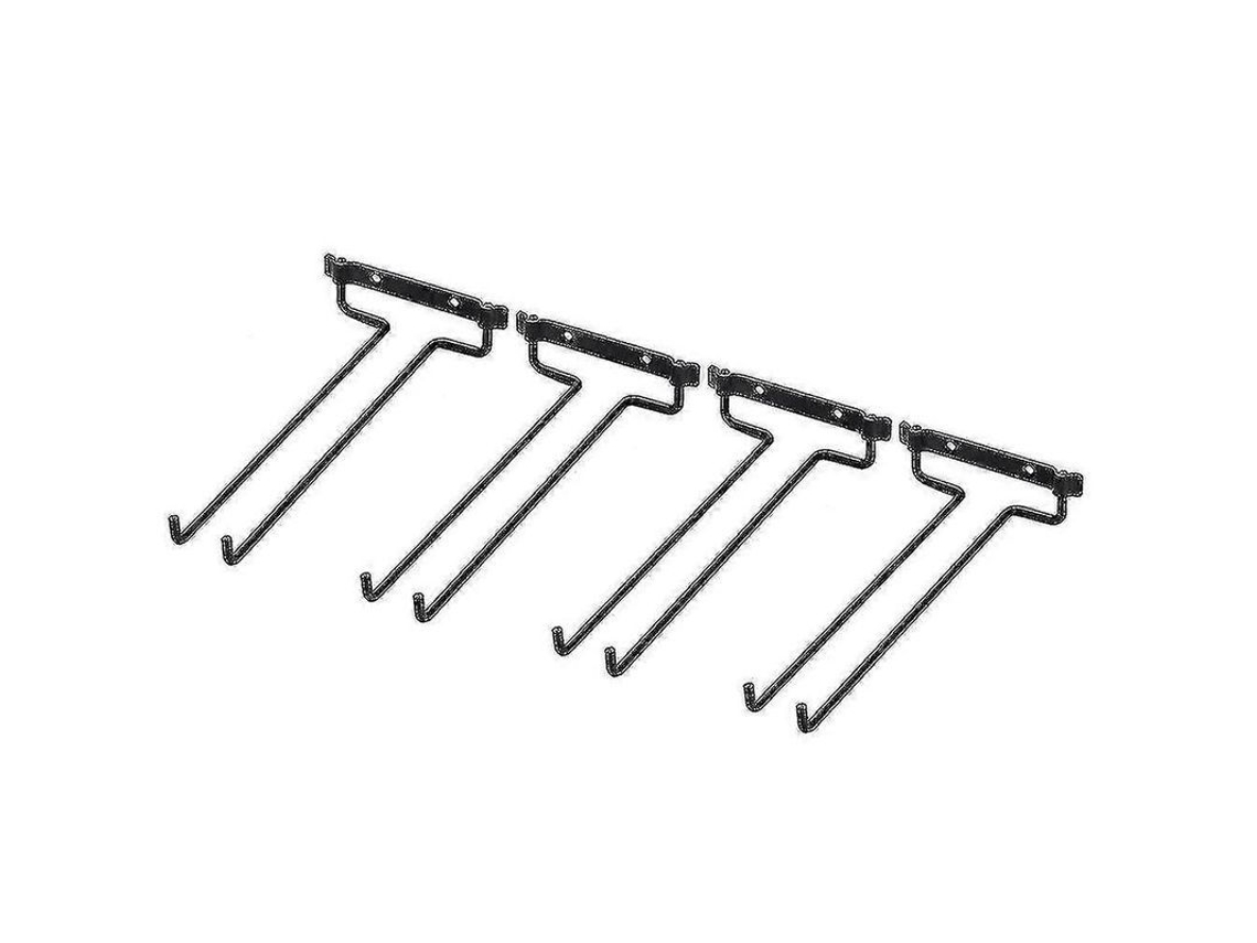 2026 4 Estantes de Cristalería de Pared para Copas de Vino, Montaje Bajo Gabinetes, Acero Inoxidable Negro, 30cm