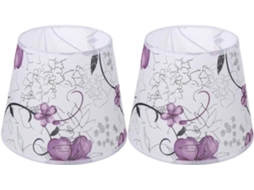 Conjunto De 2 Cúpulas De Tecido Com Estampa Floral Para Luminárias De Mesa E Teto, Ideais Para Escritórios.