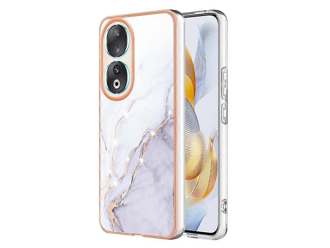 Capa Dupla Face Para Celular Honor X9b Com Efeito Mármore Eletrogalvanizado.