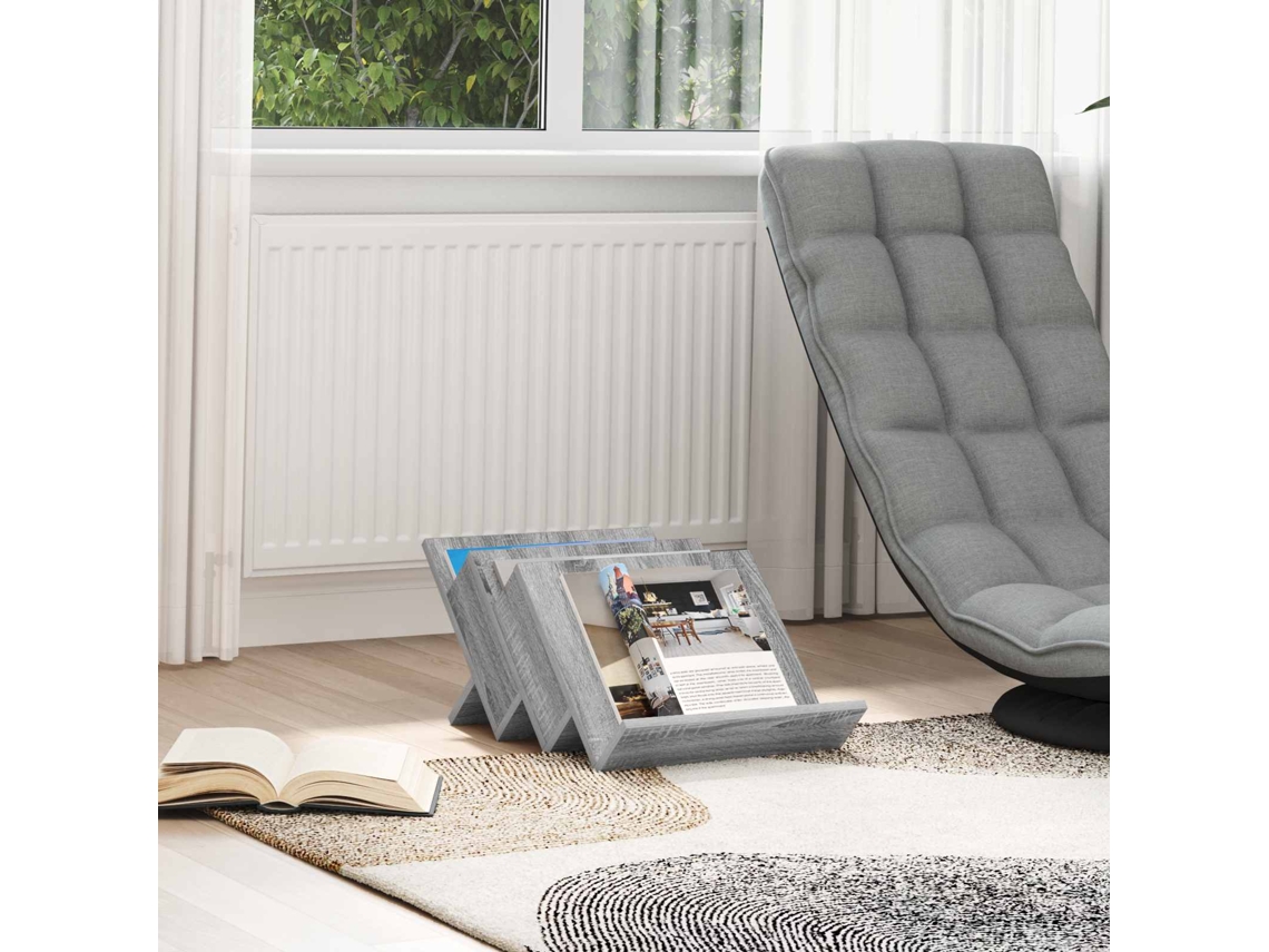 Vidaxl Estante De Revistas Cinza Sonoma 53 X 40 X 28,5 Cm
