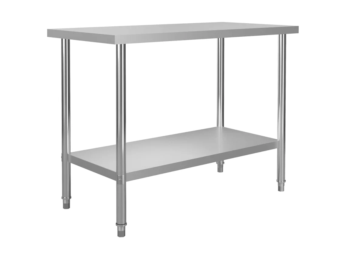 vidaXL Mesa de trabalho de cozinha 120x60x85 cm aço inoxidável