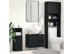 Vidaxl Armário De Banheiro Carvalho Preto 65 X 33 X 60 Cm