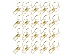 20 Clips De Mola Ocos Resistentes Y Multifuncionales Para Secar Ropa, Pequenos Clips De Metal Para Carpetas De Papel, Dourados.