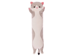 Ats Plush Toy Gatsito Cartoony Almofada Longa de 70cm Soft Adorável para Crianças Cor Cinza
