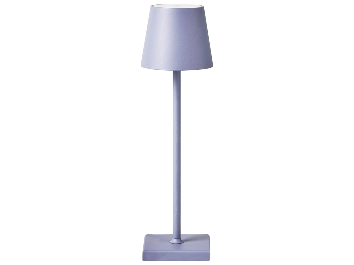 Candeeiro De Mesa Led Sem Fios Baceiro Metal Violeta Claro