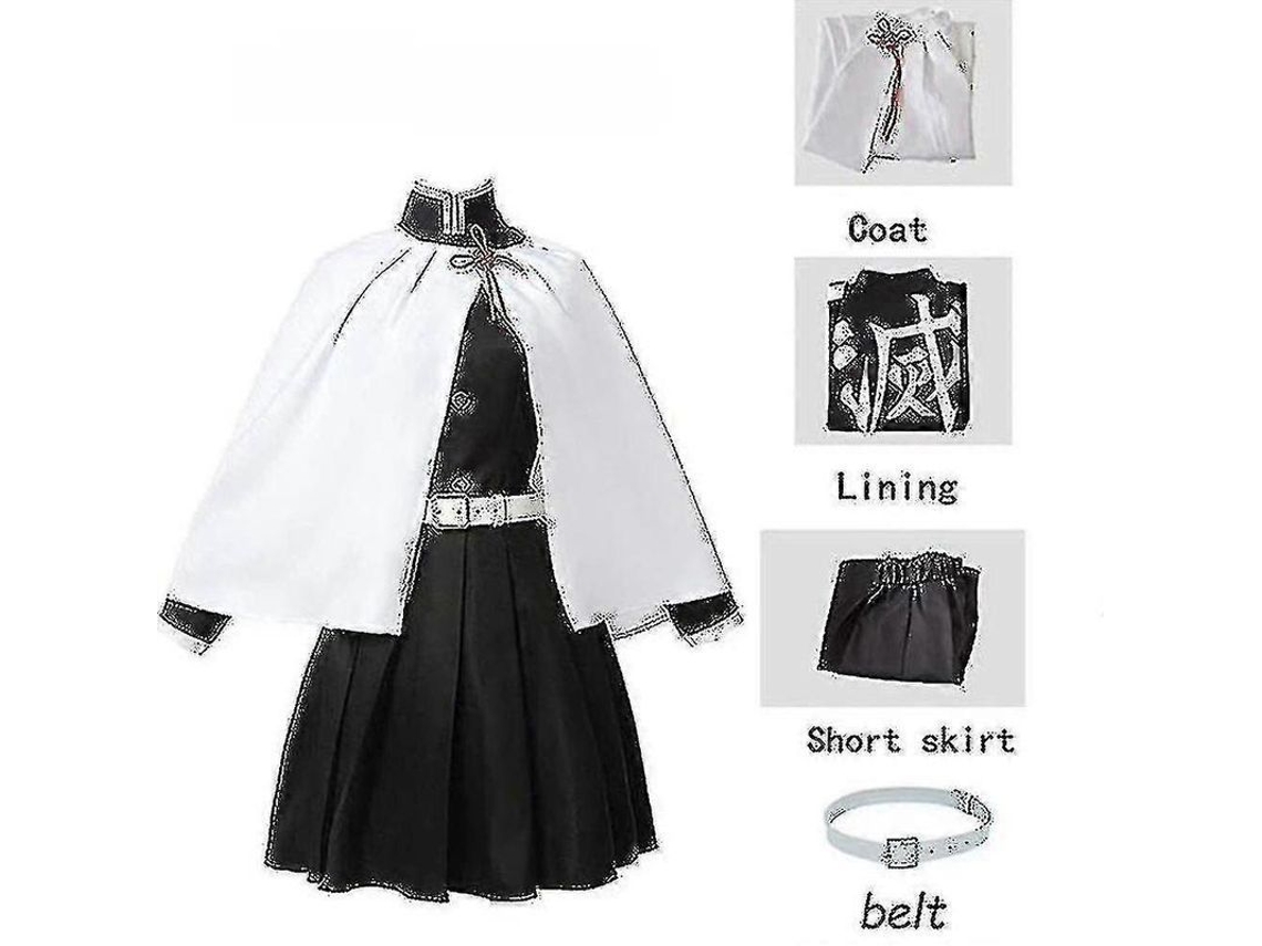 2026 traje de Cosplay Kanroji Mitsuri Kimono Demon Slayer Kimetsu no Yaiba para Adultos e Crianças Roupa de Halloween Feminina