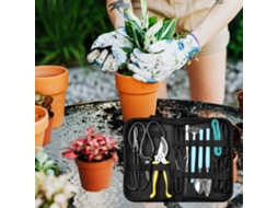 Conjunto de 15 Ferramentas de Jardinagem para Suculentas com Bolsa Tesouras Rasteira Pás Bonsai | S/MARCA