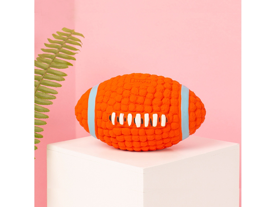 Bola De Treinamento Borracha Resistente A Mordida 14 Cm Pet Grande Porte Estilo Rugby