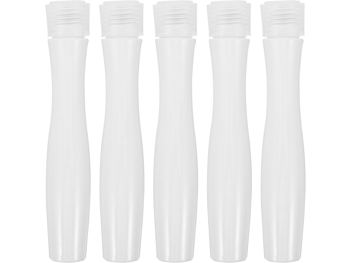 Frasco De Perfume Roll-on, Recarregável, Plástico Pp Branco, 5 Unidades
