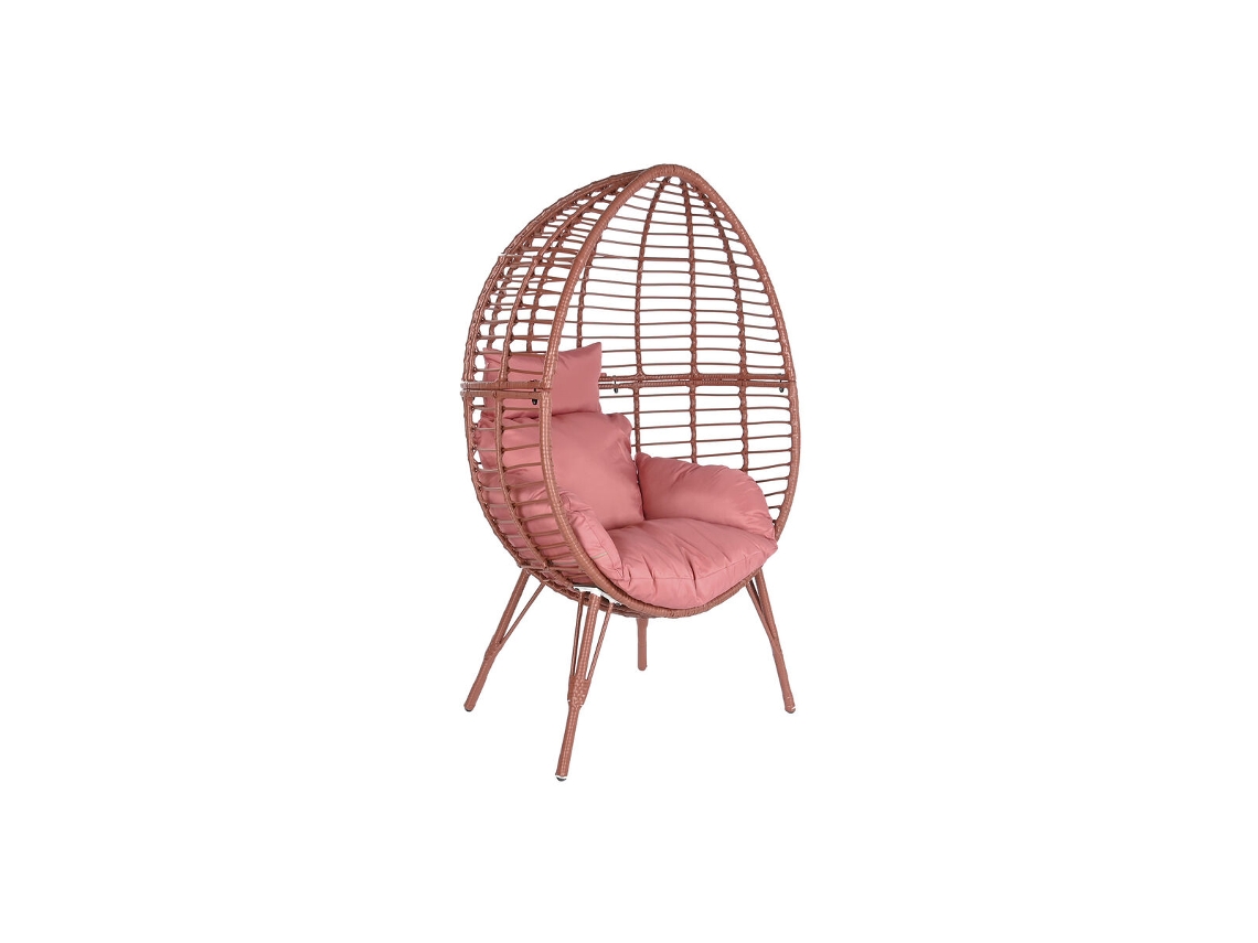 Poltrona de jardim DKD HOME DECOR 90 x 65 x 151 cm Metal Terracota Rotim sintético