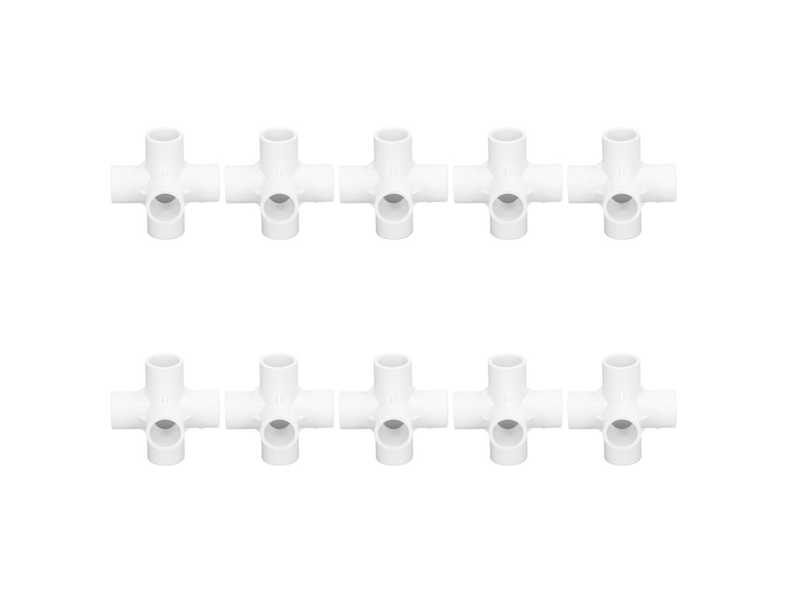 10 Peças Conector De Tubo Pvc 6 Vías Codos De Esquina 25mm Diâmetro Interior Branco