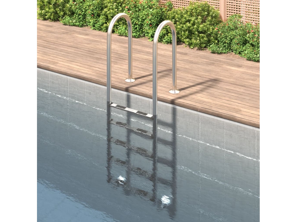 Vidaxl Escada De Piscina 54x38x211 Cm Aço Inoxidável 304