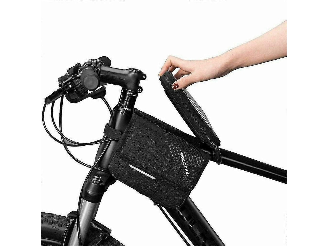 Lurelia Bolsa De Quadro Bolsa De Bicicleta Bolsa De Tubo Superior Para Celular 6, 0 Polegadas Preta