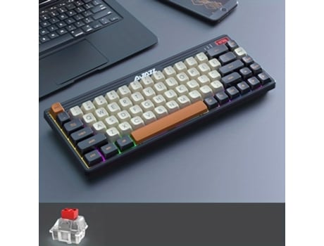 Teclado mecânico AJAZZ k690t Teclado RGB personalizado de três modos com eixo vermelho sem fios Bluetooth
