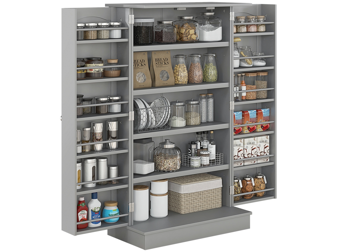 Armário de Cozinha Mdf e Melamina de Madeira Cor Cinzento 60x30x104 cm Homcom