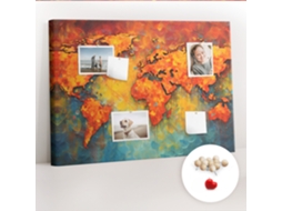 Lousa De Cortiça Mapa-múndi Decorativo Para O Corredor Espelharte (70x100 Cm)