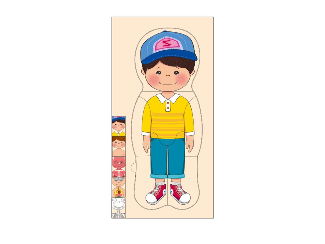 Primerox quebra cabeça de Anatomia do Corpo Humano Infantil Madeira Ferramenta Educativa Orgãos