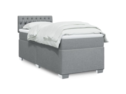 Vidaxl Cama Com Molas/colchão 80x200 Cm Tecido Cinza-claro