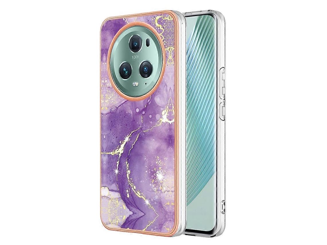 Capa Dupla Face Para Celular For Honor X9a/magic5 Lite Com Efeito Mármore Eletroplaqueado.