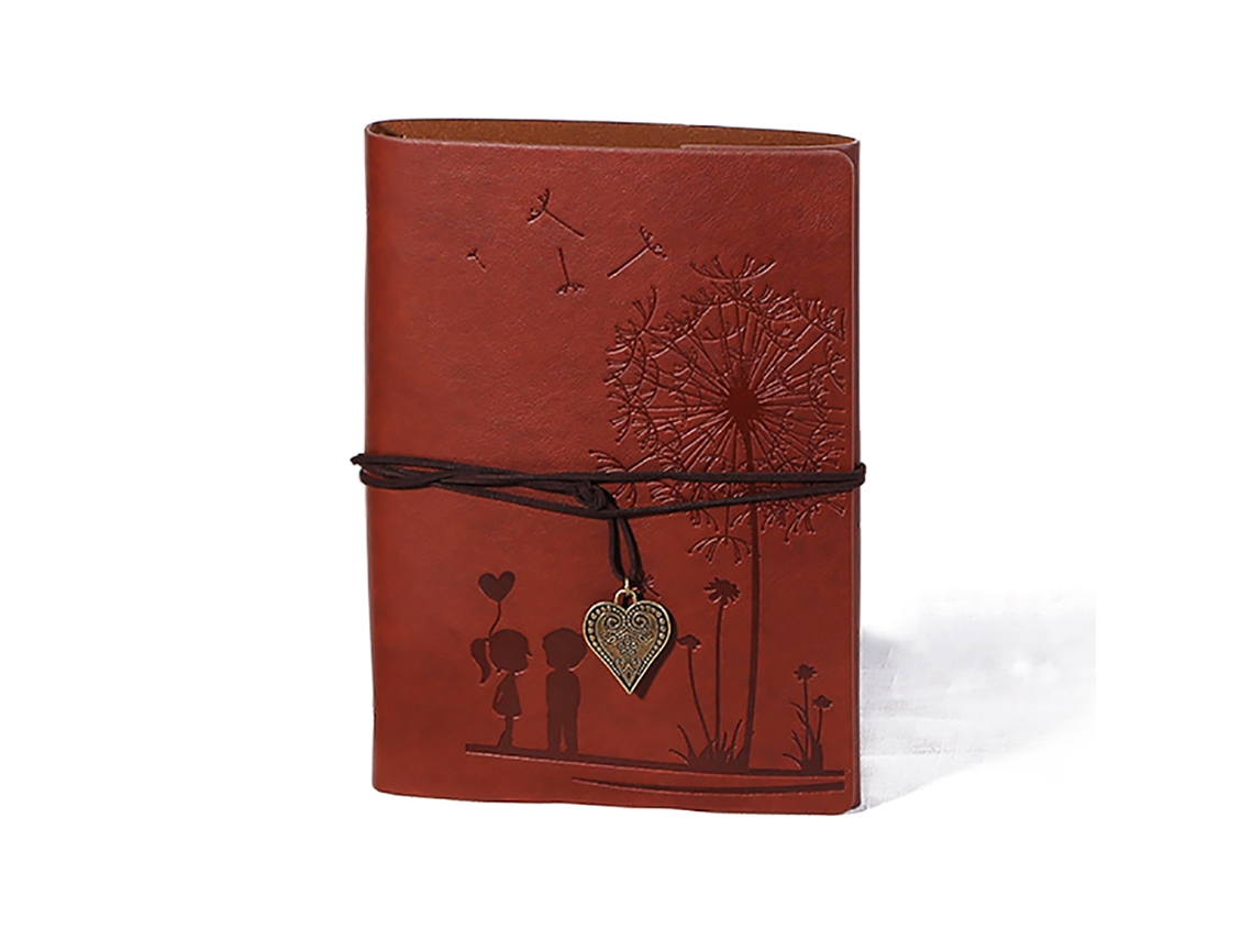 Caderno de Couro A5, Diário de Viagem Vintage, Caderno Recarregável com 100 Folhas/ 200 Páginas, Ótima Ideia para Presente BRILVIBERA